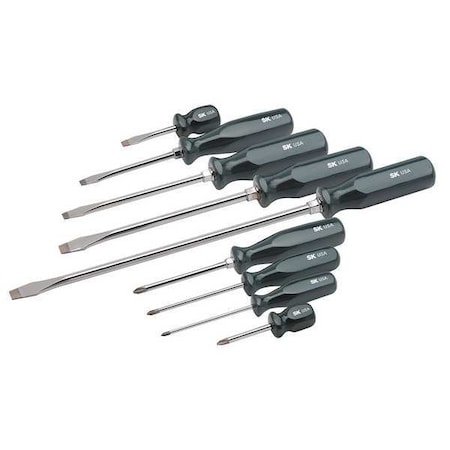 Sk Professional Tools Screwdriver Set, Slotted/Phillips, 9 Pc 86006