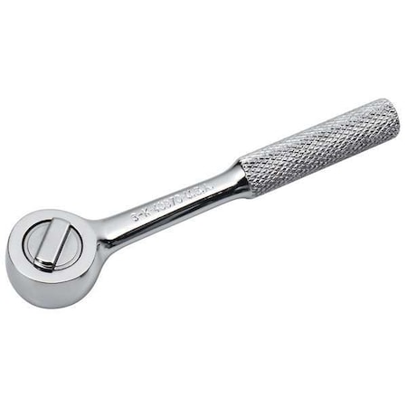 Sk Professional Tools 1/4" Drive 60 Geared Teeth Round Head Style Hand Ratchet, 4-1/2" L, SuperKrome Plating Finish 40970