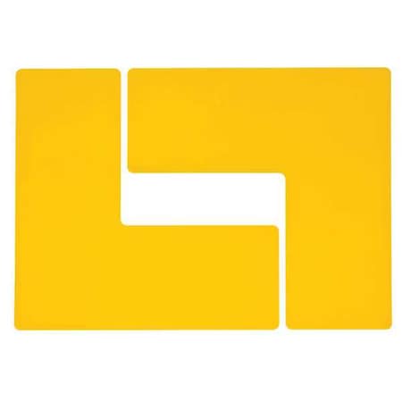 Brady Floor Marking Tape, Polyester, No Legend, Yellow, 4 in W., 8 mil Thickness, 20 PK 104457