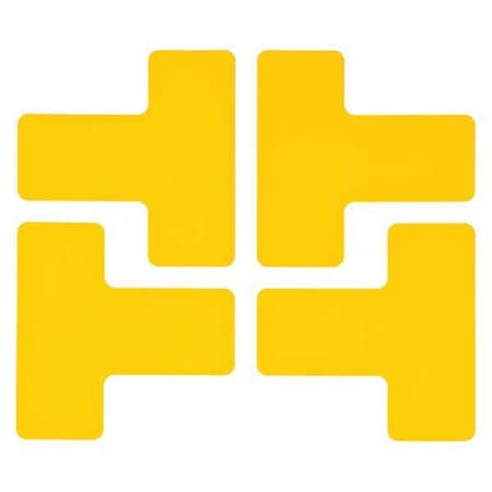 Brady Floor Marking Tape, Polyester, Solid, Yellow, 2 in W., 8 mil Thickness, 20 PK 104439