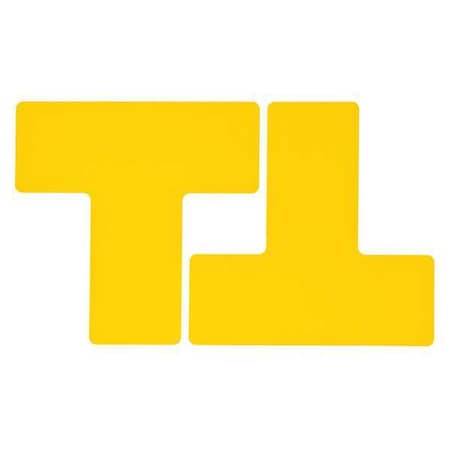 Brady Floor Marking Tape, Polyester, Solid, Yellow, 3 in W., 8 mil Thickness, 20 PK 104451