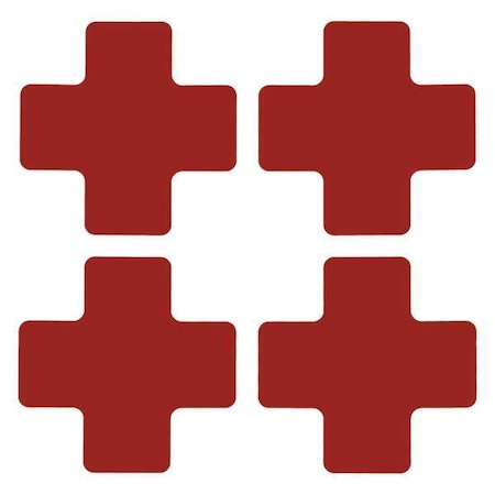 Brady Floor Marking Tape, Polyester, Solid, Red, 2 in W., 8 mil Thickness, 20 PK 104466