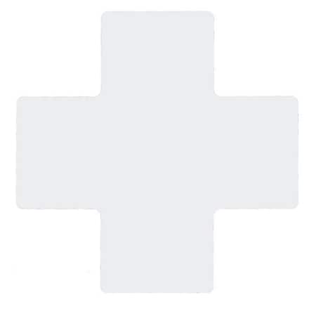 Brady Floor Marking Tape, Polyester, No Legend, White, 4 in W., 8 mil Thickness, 20 PK 104483