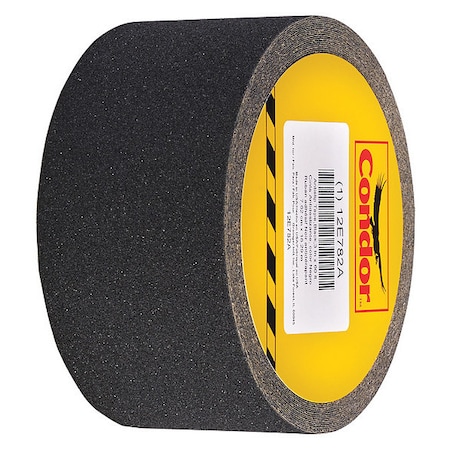 Condor Anti-Slip Tape Silicone Carbide 80 Grit Size, Black, 3" W x 60 ft. L, 28 mil Thick GRAN5005