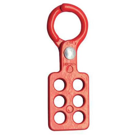 Zing Lockout Hasp, Red, Recycled Aluminum, 6 Max. No. of Padlocks, 3/8 in Max. Shackle Dia. 7127