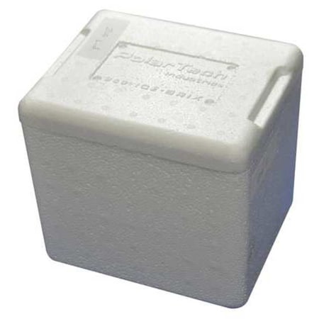Polar Tech Industries Insulated Bio Foam Shipping Container, Inside 6 in L x 4.5 in W x 5.25 in D 200F