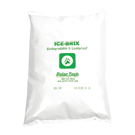 Polar Tech Industries Ice-Brix Poly Pouch, Reuseable, Biodegradable, Leakproof, 24 oz., PK6 BD 24