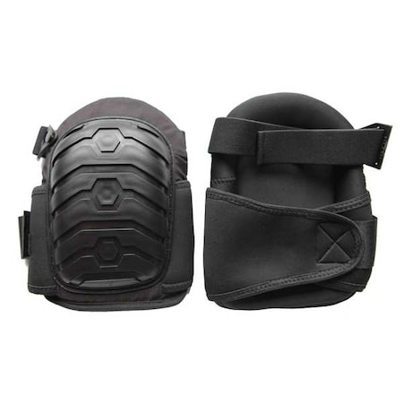 Westward Knee Pads, Non-Skid, EVA Foam, 2 Straps, Elastic, Black, Universal Size, 1 Pair 12F682
