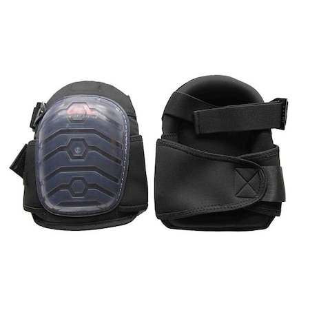 Westward Knee Pad, Non-skid, Foam Pad, Plastic Cap, Hook-and-Loop, Quick Release Closure, 2 Straps, Black 12F683