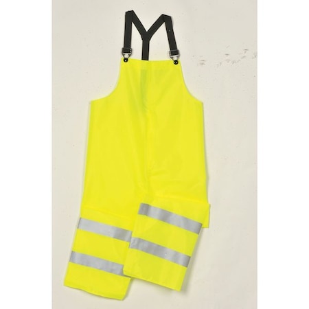 Guardian Protective Wear High Visibility Rain Pants, Polyurethane, 32 1/2 in Inseam, Yellow/Green, Size XL 953LYXL