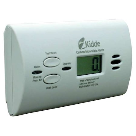 Kidde Carbon Monoxide Alarm, 85 dB at 10 ft, (3) AA Batteries, Electrochemical Battery Backup: Yes KN-COPP-B-LPM