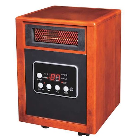 Zoro Select Portable Electric Heater, 1500, 120V AC, 1 Phase, 5200 BtuH, Non-Oscillating 12H976