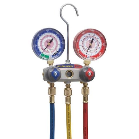 Yellow Jacket Mechanical Manifold Gauge Set, 2-Valve 49867