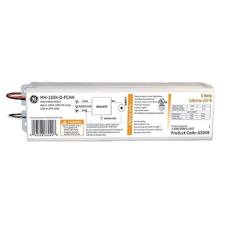 Current 186/184 Watts, 1 Lamps, HID Ballast Indoor Enclosed GEMH150MVR-F
