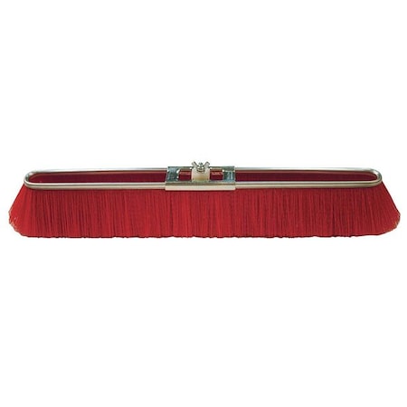 Tough Guy 24 in Sweep Face Push Broom Head, Soft, Synthetic, Red 12L034
