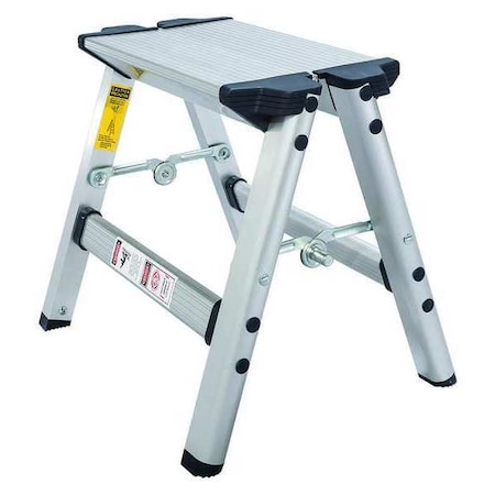 Xtend + Climb Step Stand, 1 Steps, 225 lb Load Capacity, 11 1/2 in Overall Height, Aluminum, Silver FT-1