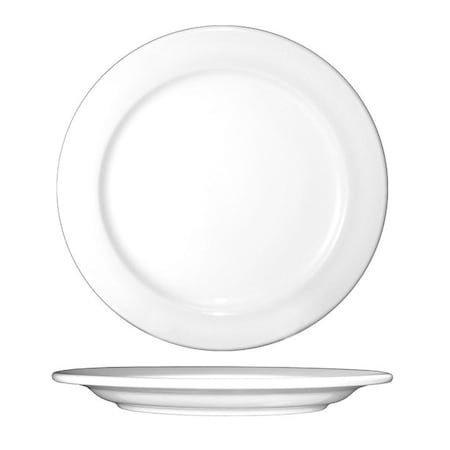 Iti Plate, 10-1/2", Ceramic European White PK12 DO-16