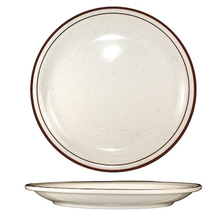 Iti Plate, 10-1/2", Ceramic Brown Speckle PK12 GR-16