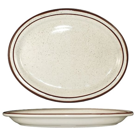 Iti Platter, 9-3/4x7-1/2, Brown Speckle, PK24 GR-12