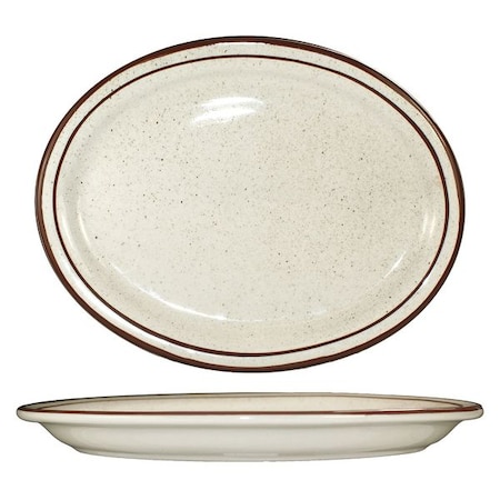 Iti Platter, 11-1/2x9-1/4, Brown Speckle, PK12 GR-13