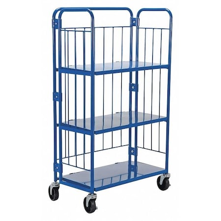 Vestil Blue Foldable/Nestable Roller Container 3 Shelf 990 lb 34 x 18 x 59 ROL-1834-3