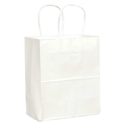 Zoro Select Tempo White Shopping Bag Flat Bottom, Twist Handles, Pk250 84598