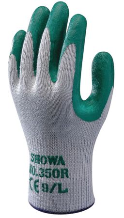 SHOWA Nitrile Coated Gloves, Palm Coverage, Gray/Green, S, PR 350S-07