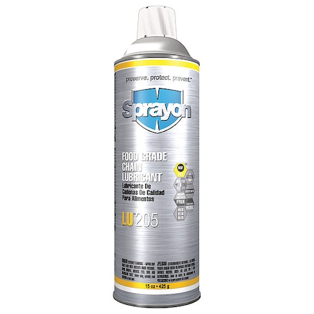Sprayon Food Grade Chain Lubricant, 15 oz, Aerosol S00205000