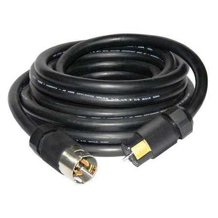 HUBBELL WIRING DEVICE-KELLEMS Temporary Power Cord, 50A, 50 ft, 3 Poles TPC50