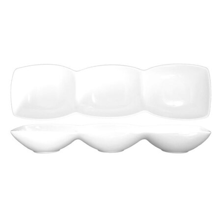 Iti 3-Compartment Bowl, 9-1/2 oz., Ceramic White PK12 FA3-185