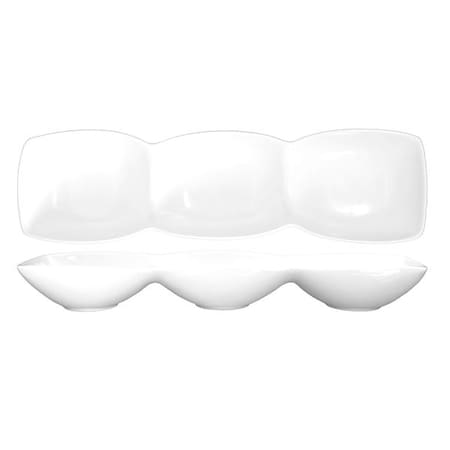 Iti 3-Compartment Bowl, 6 oz., Ceramic White PK12 FA3-165