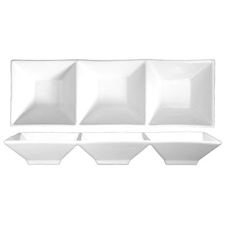 Iti 3-Compartment Bowl, 2 oz., Ceramic White PK36 FA3-9
