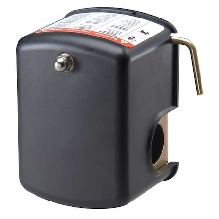 DAYTON Pressure Switch, (1) Port, 1/4 in FNPT, DPST, 10 to 100 psi, Standard Action 12T089