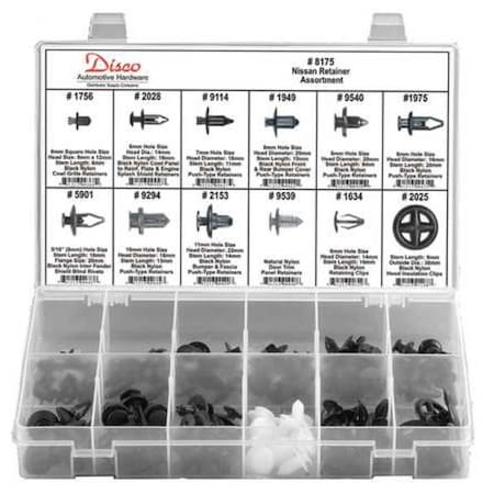 Zoro Select Nissan Retainer Assortment, 123 Pc 8175