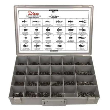 Zoro Select Universal Shield Retainer Asst, 204 Pc 8613G