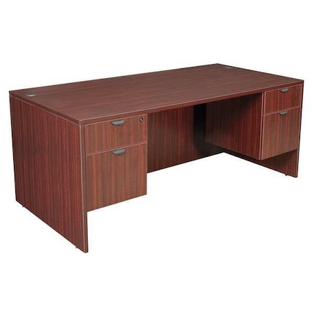 Regency Pedestal Desk, 35" X 71" X 29", Mahogany, Laminate LDP7135MH