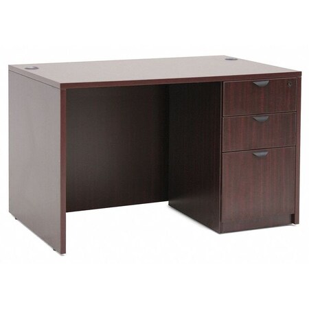Regency Office Desk, 30 in D X 29 in H, Mahogany, Commercial Grade Laminate with 2MM Matching PVC Edge Trim LSPF4730MH