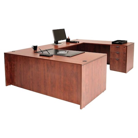 Regency U Shaped Desk, 106" X 71" X 29", Cherry LUDF7135CH