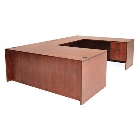 Regency U Shaped Desk, 106" X 71" X 29", Cherry, Melamine Laminate LUD7135CH