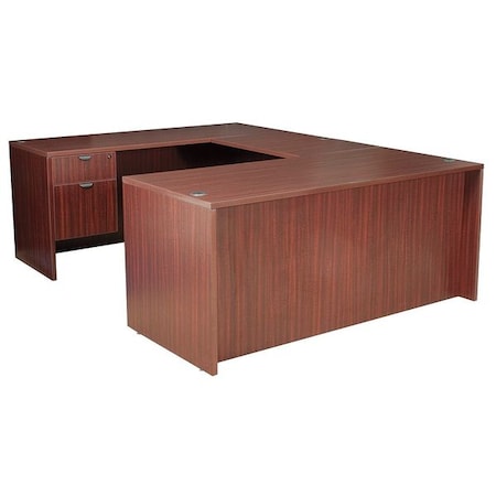 Regency U Shaped Desk, 106" X 71" X 29", Mahogany, Melamine Laminate LUD7135MH