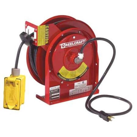 Reelcraft Retractable Cord Reel with 45 ft. Cord 2-Outlet 12/3 L 4545 123 7ASB