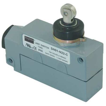 Dayton Limit Switch, Cross Roller, Plunger, SPDT, 15A at 480V AC, Actuator Location: Top 12T917