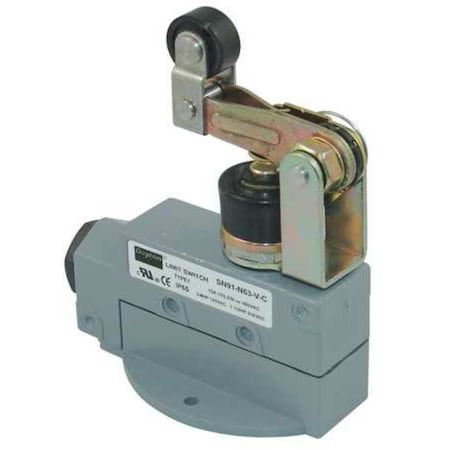 Dayton Limit Switch, Plunger, Roller Lever, SPDT, 15A at 480V AC, Actuator Location: Top 12T930