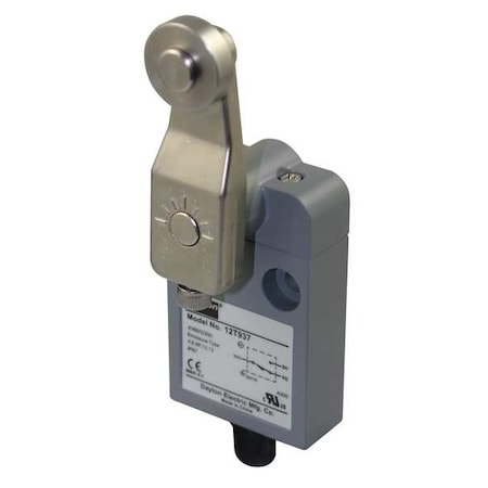 Dayton Limit Switch, Roller Lever, Rotary, SPDT, 10A at 300V AC, Actuator Location: Side 12T937