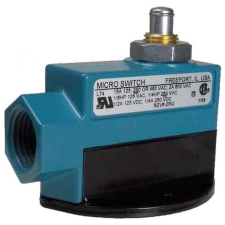 Honeywell Limit Switch, Plunger, 1NC/1NO, 15A at 600V AC, Actuator Location: Top BZV6-2RQ