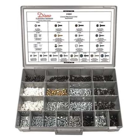 Zoro Select M10 to 5/8" Nut and Screw Assortment, Pan; Hex; Truss, Zinc Plated Finish, Nylon 8661
