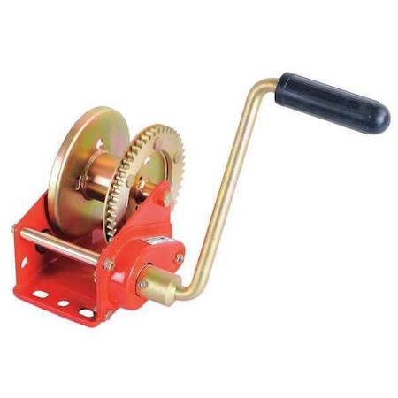 Dayton Hand Winch, Spur Gear, w/Brake, 1200 lb. 12U372