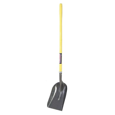 Westward No. 10 16 ga Scoop Shovel, Steel Blade, 46-3/4 in L, Natural Fiberglass Handle 12U489