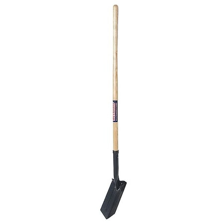 Westward Trenching Shovel, 14 ga  Steel Blade, Standard Step, 48 in L Natural Wood Handle 12U497