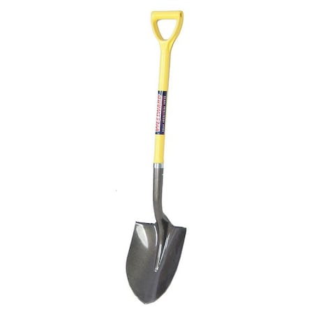 Westward Round Point Shovel, 14 ga Not Applicable Blade, Steel Blade, Standard Step, 27 in L Natural 12V170